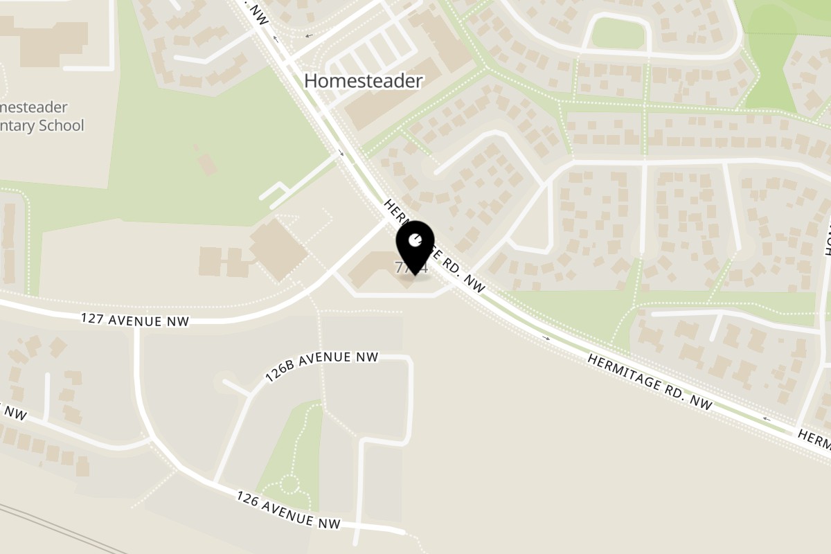 Map showing the location of Sushi Me SD on 621 Hermitage Road Northwest in Edmonton